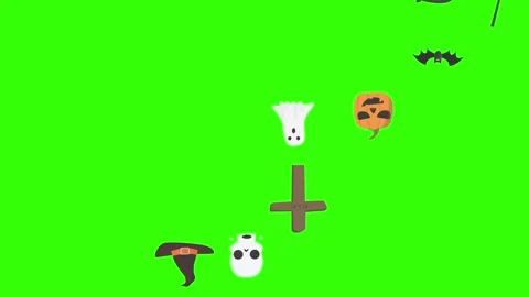 Group of Halloween graphic elements animation green screen Stock Footage 159675675