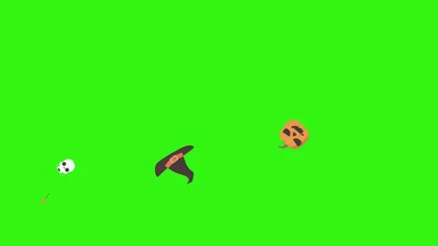 Group of Halloween graphic elements animation green screen Stock Footage 159675683