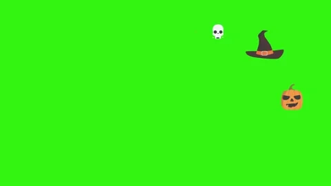 Group of Halloween graphic elements animation green screen Stock Footage 159675684