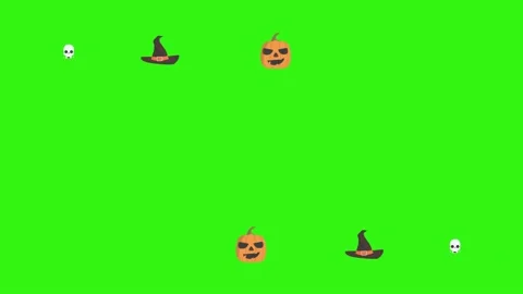 Group of Halloween graphic elements animation green screen Stock Footage 159675693