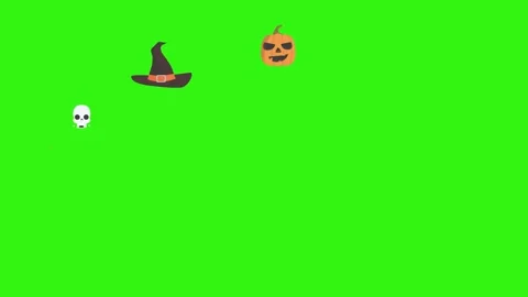 Group of Halloween graphic elements animation green screen Stock Footage 159675696