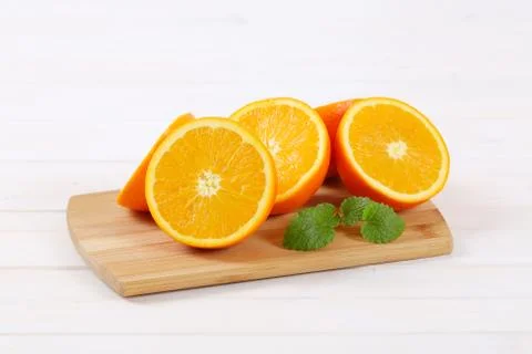 Group of halved oranges Stock Photos