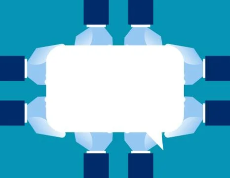 Group of hand holding speech bubble. Concept communication vector illustratio Stock Illustration