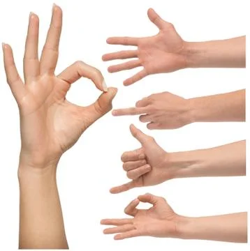 A group of hands in different style. Foto stock