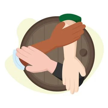 Group of hands stacking Business teamwork concept Vector Illustrazione stock