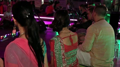Group of Hare Krishna People Playing Traditional Indian Instruments. Stock-Footage 103985271