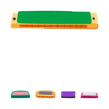 Group of harmonicas for music performance and blues Stock Illustration