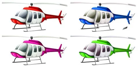 A group of helicopters Stock Illustration
