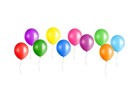Group of helium balloons. Stock Illustration