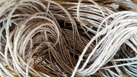 Group of hemp rope texture pattern background. Stock Photos