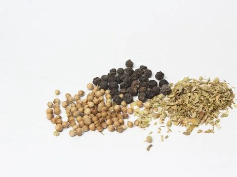 Group of herbs on white Stock Photos