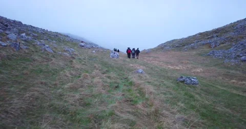 Group of hikers walking on a mountain Video stock 132303308
