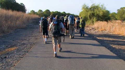 Group hiking 04 Video stock 89480155