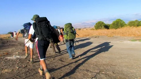 Group hiking 07 Stock Footage 89480212