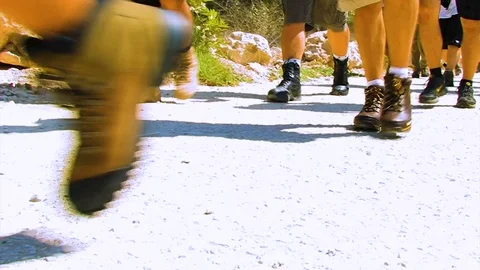 Group hiking 12 Video stock 89480327