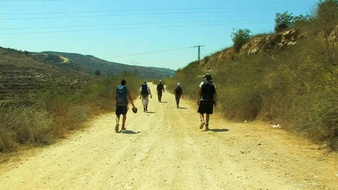 Group hiking 17 Video stock 89480539