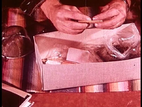 A group of hippies sit in a circle and smoke a joint during the 1960s Stock Footage 75309031