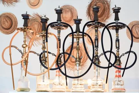 Group of hookahs Stock Photos