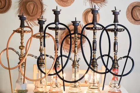 Group of hookahs Stock Photos