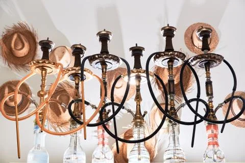 Group of hookahs Stock Photos