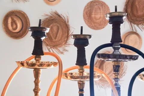 Group of hookahs Stock Photos