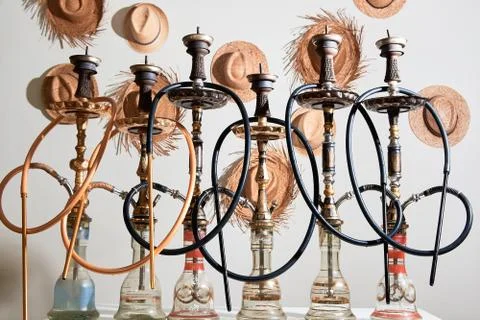 Group of hookahs Stock Photos