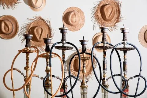 Group of hookahs Stock Photos