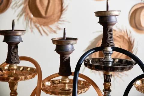 Group of hookahs Stock Photos