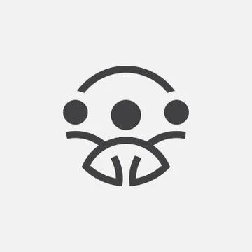 Group icon linear design, team work icon,people icon vector Stock Illustration