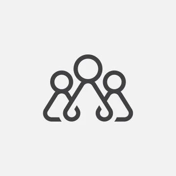 Group icon linear design, team work icon,people icon vector Stock Illustration