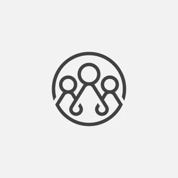 Group icon linear design, team work icon,people icon vector Stock Illustration