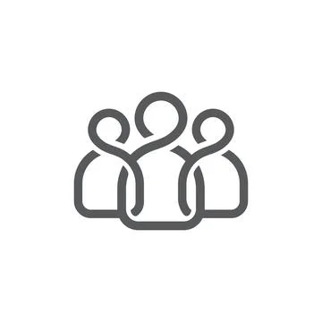 Group icon linear design, team work icon,people icon vector Stock Illustration