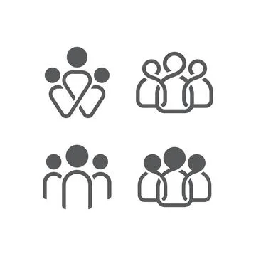 Group icon linear design, team work icon,people icon vector Stock Illustration