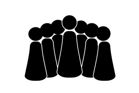 The group icon. A simple icon of a filled group. On a white background Stock Illustration