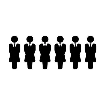 Group icon vector female persons symbol avatar for business management team Stock Illustration