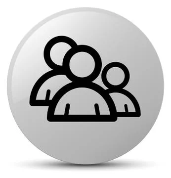 Group icon white round button Stock Illustration