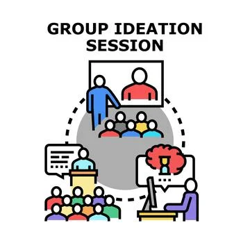 Group ideation session concept for business development Stock Illustration