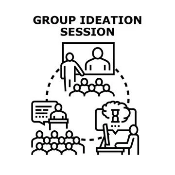 Group ideation session concept for business development Stock Illustration