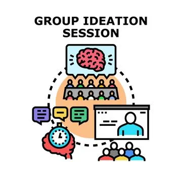 Group ideation session concept developing new ideas 스톡 일러스트