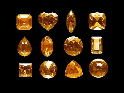 Group of imperial topaz with clipping path 스톡 일러스트