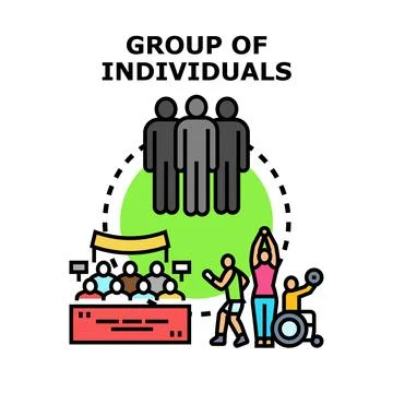 Group of individuals representing diverse community participation Stock Illustration