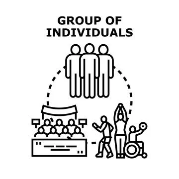 Group of individuals representing diverse community participation Stock Illustration