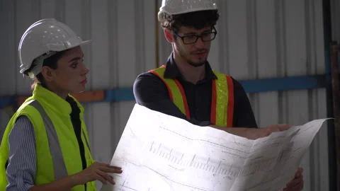 Group of industrial Engineer manager man in helmet discussion or talking wi.. Stock Footage 246125251