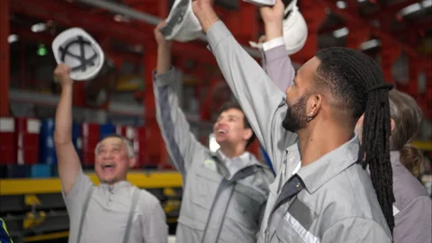 Group of Industrial worker inspecting inside a large metal tube Stock Footage 317901218