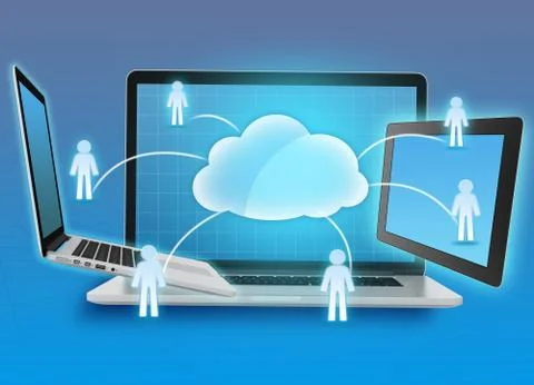 Group information storage in cloud computing, computer systems Stock-Illustration