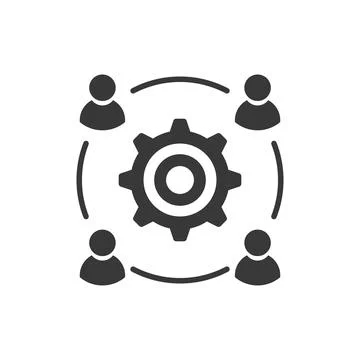 Group interaction development team work icon Stock Illustration