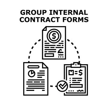 Group internal contract forms concept vector illustrating business documentat Stock Illustration