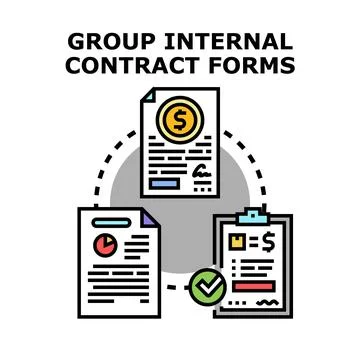Group internal contract forms concept vector illustrating business document.. Stock Illustration
