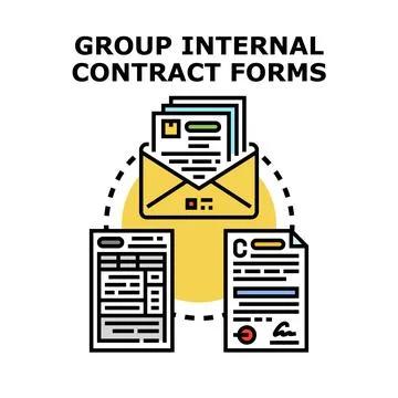 Group internal contract forms processing documents concept Ilustração Stock