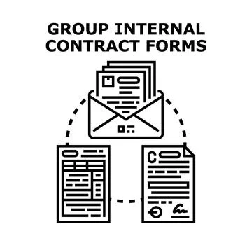 Group internal contract forms processing documents concept Stock Illustration